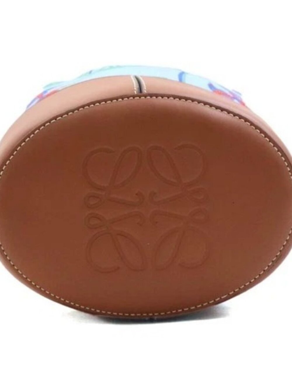 Auth LOEWE Paula's Ibiza Shoulder Bag Blue/Brown Canvas/Leather - e61132a - Picture 4 of 16